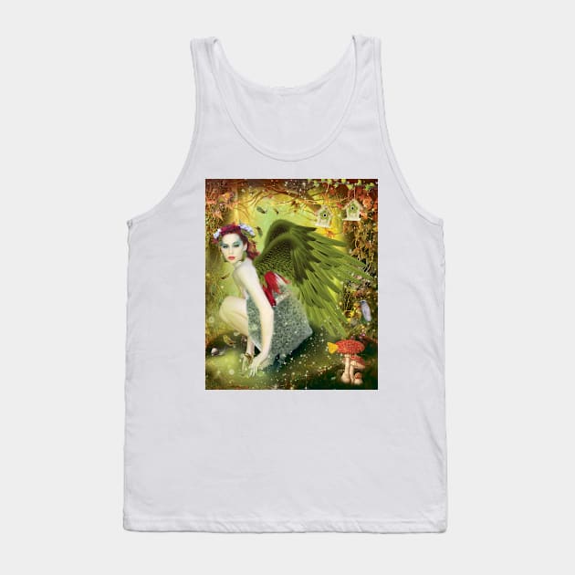 Green Angel Tank Top by Aurora design